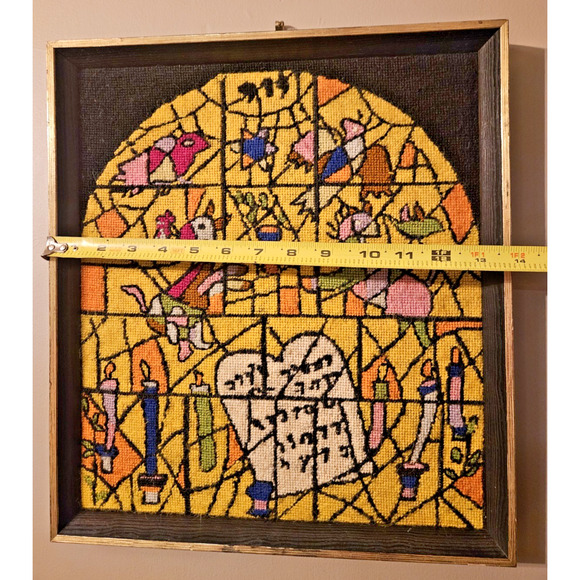 Vintage Professional Framed Needlepoint Religious Christian Christmas 0051010 - Picture 3 of 12